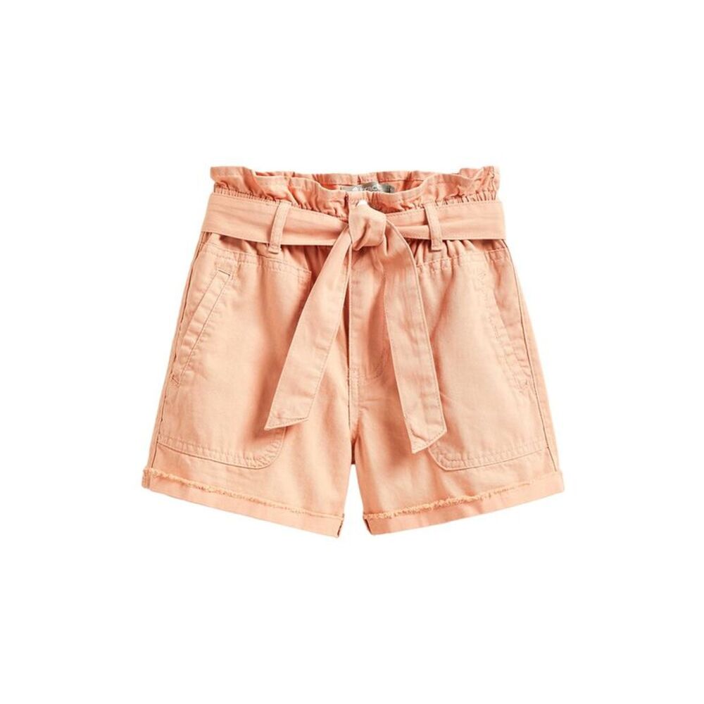 Tractr Girls  Jeans Paper Bag Short, Pink